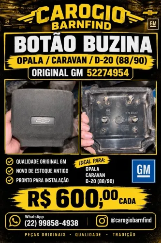 Botão Buzina Opala/Caravan/D20 88 a 90 Original GM Novo Estoque Antigo
