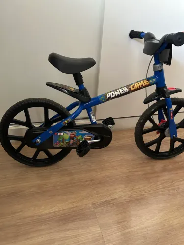 Bicicleta Infantil Aro 14 Azul Power Game Bandeirante