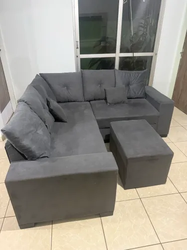 Sofá de canto cinza escuro , semi novo