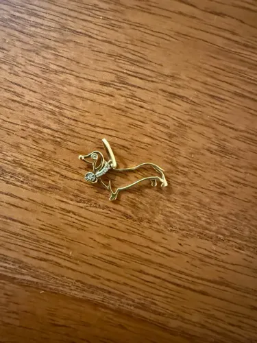 Pingente cachorro ouro 18k com brilhante