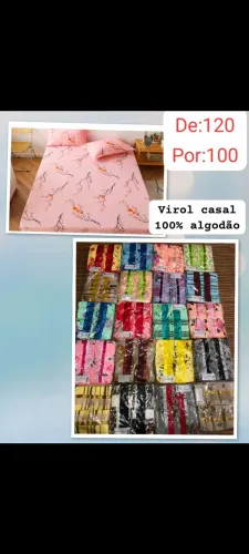 Virol casal 100% algodão! Varejo e atacado