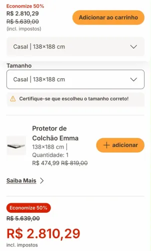 Colchão Emma original pouquíssimo uso