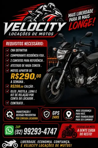 MOTOS DISPONÍVEIS PARA ALUGUEL