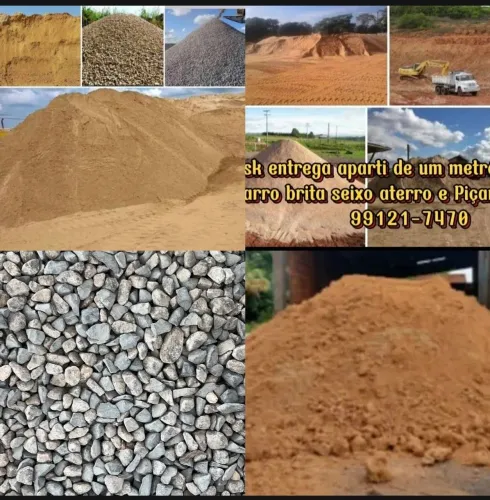 Materiral De construção areia barro brita seixo aterro Piçarra