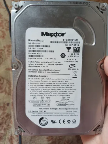 HD de 160gb funcionando perfeitamente (sata)