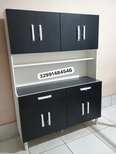 Armário de Cozinha 8 Portas e 2 Gavetas