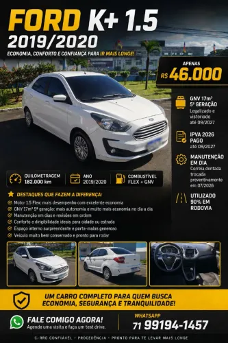 Ford KA 1.5 Sedan SE 12V Flex 4P Mec. 2020