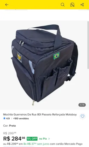 Mochila Guerreiros Da Rua 80l Passeio Reforçada Motoboy
