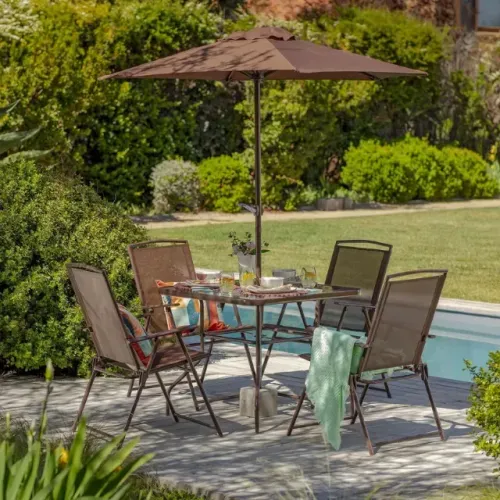 Conjunto Menorca Varanda Quadrado 6 Peças Marrom