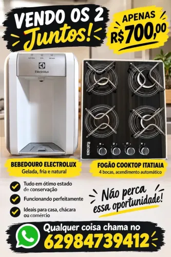 Purificador de água e cook top