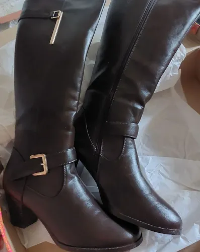 Bota feminina mooncity cano alto marrom café 39