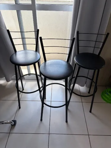 Jogo 3 banquetas de ferro