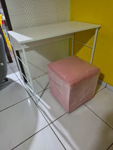 Escrivaninha 90 cm estilo industrial puff grátis