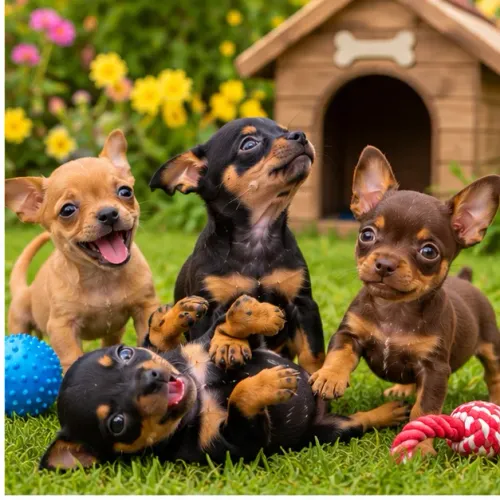 Cãozinho alegre Pinscher/Pincher/Pinsher/Pintier