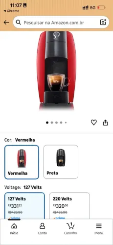Cafeteira 3 corações