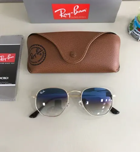 óculos de sol ray ban hexagonal azul