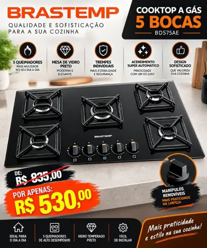 Cooktop Brastemp 5 Queimadores