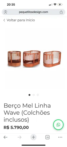 Berço Divicar madeira, 3 em 1.