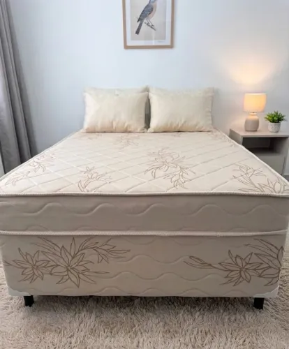 ? Super promoção cama box casal de luxo novo direto de fábrica com dois travesseiros de !