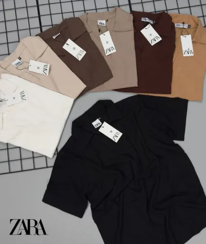 CAMISA POLO ZARA TEXTURIZADA