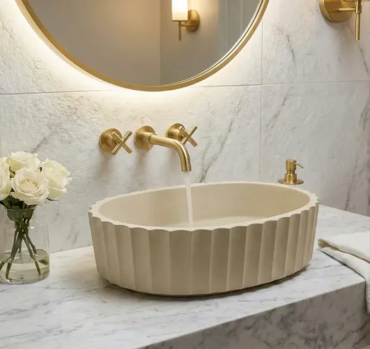 Cuba Pia Apoio Sobrepor 35 Cm Modelo Zig Zag Banheiro Lavabo