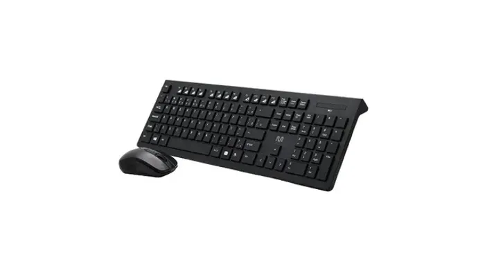 Kit Teclado e Mouse Sem Fio Conforto Multimídia Conexão USB 1200dpi Teclas Chocolate Preto