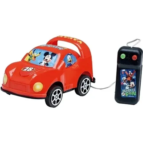 Carro Controle Com Fio Mickey Vermelho - Etitoys Dy-006