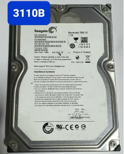 Placa Hd 1 Tb St31000528as - Fw: Cc44 - Cod. 3110b