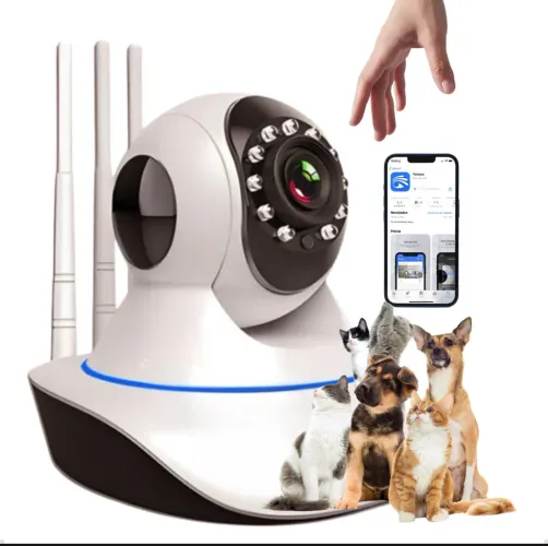 Câmera Wifi Segurança Babá Pet De Estimação Eletrônica 360°