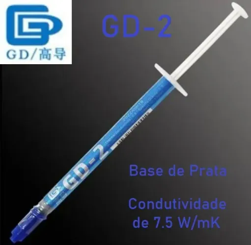 Pasta Térmica Prata GD2 1g Condutividade 7.5 W/mK