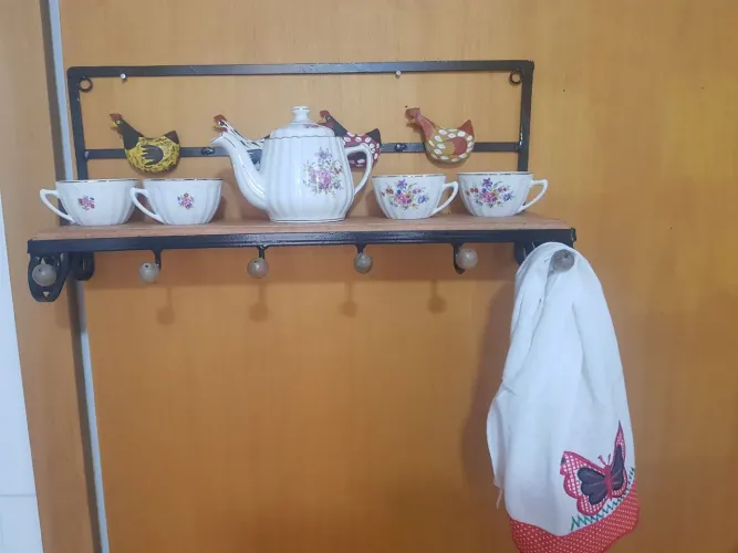Prateleira  com Suporte de Parede - Estilo Vintage