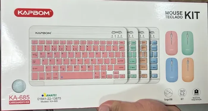 Kit Teclado Mouse Sem Fio Recarregável Bluetooth Tablet/not