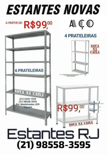 Estantes de Ferro Aco a partir de R$99,00* Somente Produtos Novos