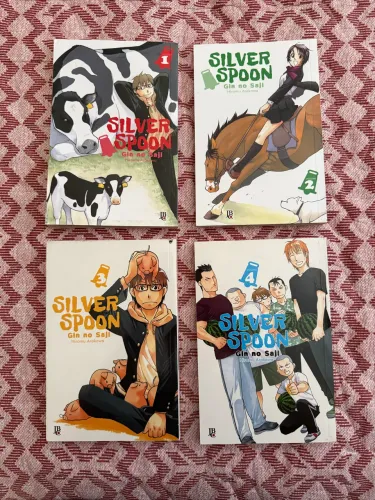 Mangás Silver Spoon - Vol. 1, 2, 3 e 4