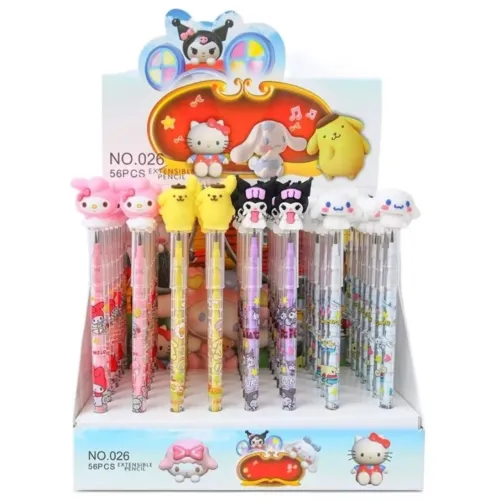 Kit de Lápis Extensíveis Kawaii Personagens