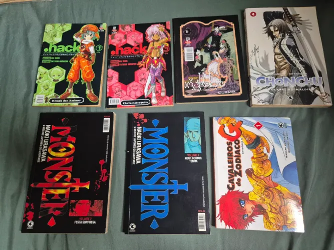 Mangás (7 unidades) - hack, Monster, Chonchu, xxxHolic, Cavaleiros do Zodíaco