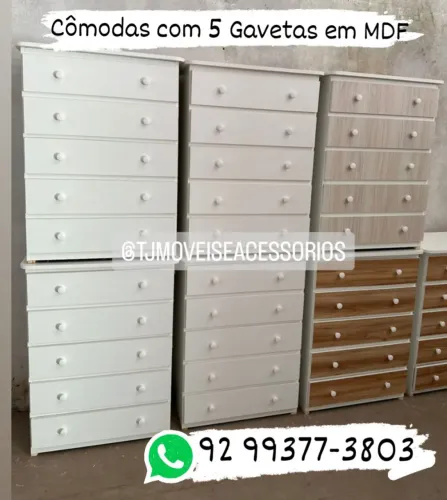 Cômodas com 5 Gavetas em MDF - *