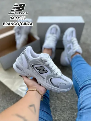 Tênis New Balance Branco/Cinza