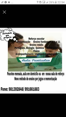 Aulas particulares em domicílio