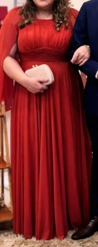 Vestido de festa G1 Cor terracota