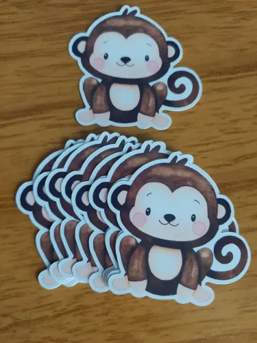 Adesivos ou tag de macaco para festa