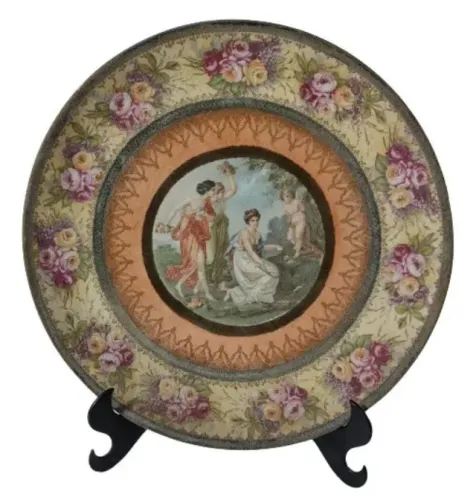 Antigo Prato Porcelana Royal Viena-marca Colmeia - Vintage