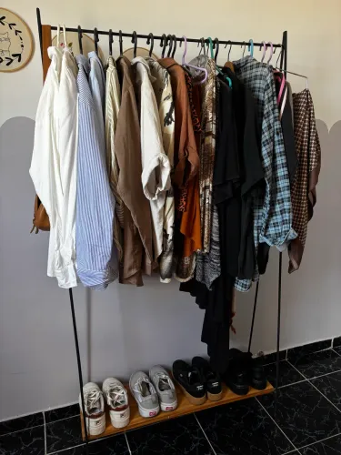 Arara cabideiro com prateleira estilo industrial 90cm x 170cm