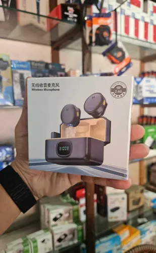 Kit 2 Microfones de lapela sem fio Q8 com case 