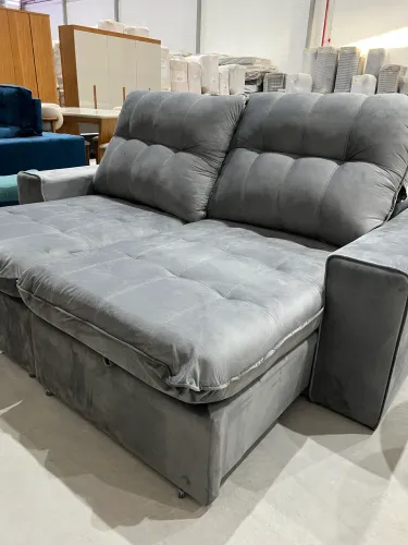 Sofá Retrátil Pillow Top com Molas Ensacadas BLACK WOW