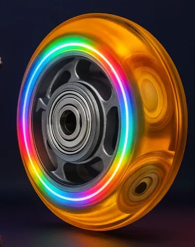 Rodas de Patinete 100 mm com 4 rolamentos e chaves tipo L com led.