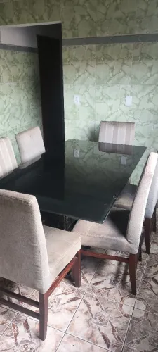 Mesa de vidro 6 cadeiras