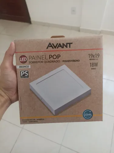 Lâmpada Painel Led Pop Sob. Quadrado 18w