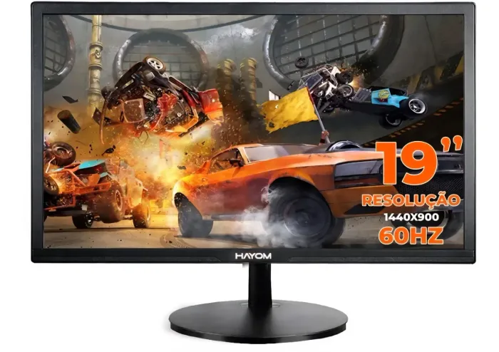 Monitor Led Widescreen HD Hayom 19 pol com. HDMI e VGA