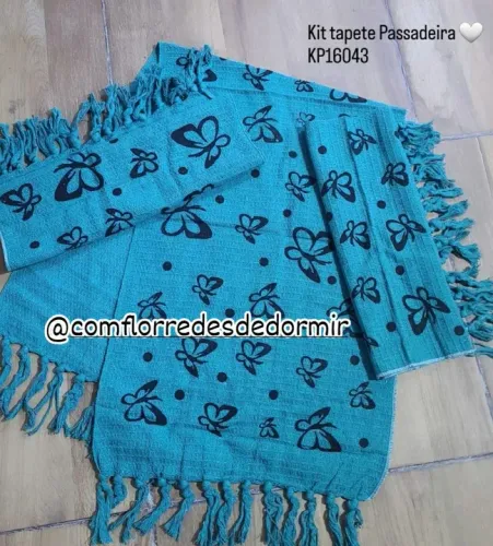 Kit Tapete Passadeira 3 Peças Tecido Algodão - Entrega Grátis
